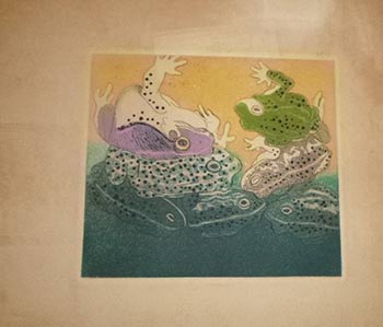 Item #16-4279 Toads. First edition of the etching. Ken Byler.