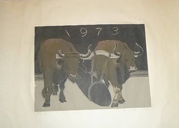 Item #16-4280 The Year of the Ox. First edition of the monotype. Ken Byler.
