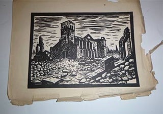 Item #16-4368 Petites Églises de la Guerre. Album de gravures sur bois par le peintre Gaspard...