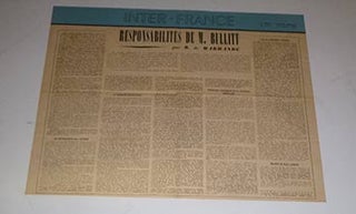 Item #16-4369 Resposibilités de M. Bullitt [Inter-France Vichy article on US Ambassador William...