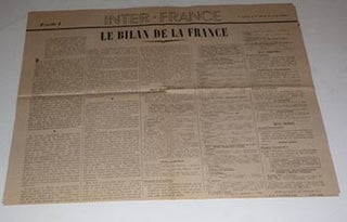 Item #16-4393 Le Bilan de la France. No. 83. 6 avril 1944. Inter-France