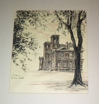 Item #16-4405 View of Ladies Hall at Purdue University. Original lithograph. Betty Lark-Horovitz