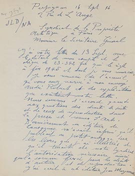 Item #16-4466 Collection of original autograph letters from Raoul Dufy to his copyright attorney Jacques-Louis Duchemin at SPADEM. Raoul Dufy.