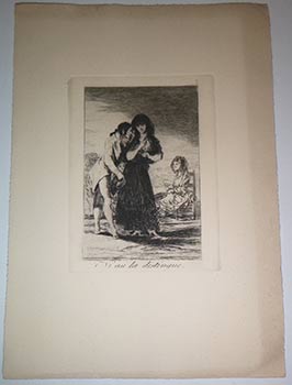 Item #16-4470 Ni así la distingue. (Capricho No. 7: Even thus he cannot make her out.) Original aquatint and etching. Francisco de Goya, Francisco de Goya y. Lucientes.