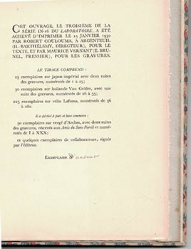 Simili. Trois actes llustrés de sept gravures originales de Pierre Bonnard. (Exemplaire d'auteur truffé)