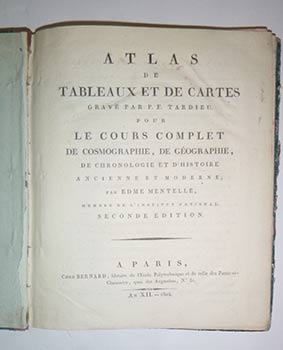 Item #16-4498 Atlas de tableaux et de cartes gravées par P.F. Tardieu pour le Cours complet...