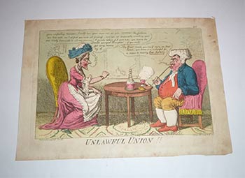 Cruikshank, Isaac, (1756?-1811?), printmaker; after (George Moutard Woodward, (approximately 1760-1809) - Unlawful Union!! Original Etching