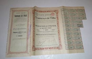 Item #16-4551 Société Anonyme Tramways de Tiflis. Obligatioin au Porteur de Cinq Cents Francs ...