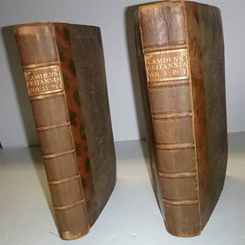 Item #16-4643 Britannia : or a chronological description of Great Britain and Ireland together with the adjacent lands...Volume I Part 1 and Volume 2 part 1. Unique Extra-illustrated. Third edition. William Camden, Edmund Gibson.