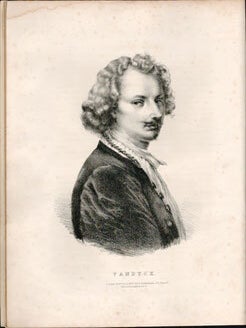 Item #16-4644 Portrait of Sir Anthony Van Dyck. First edition of the lithograph. Godefroy...