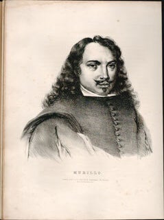 Item #16-4645 Portrait of Bartolome Esteban Murillo. First edition of the lithograph. Godefroy...