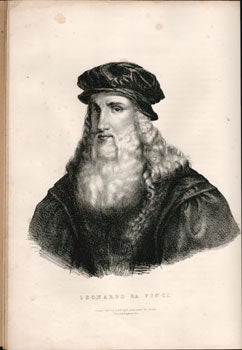 Item #16-4646 Portrait of Leonardo da Vinci. First edition of the lithograph. Godefroy...