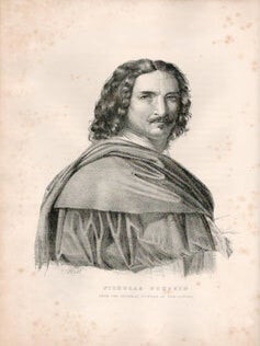 Item #16-4651 Portrait of Nicholas Poussin. From the original picture in the Louvre. First...