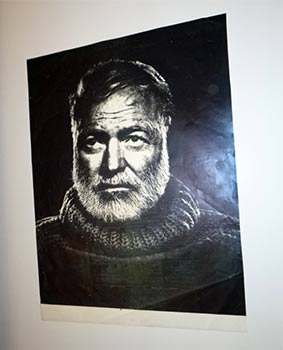 Item #16-4677 Ernest Hemingway in Turtle Neck Sweater. Poster without text. Yousuf Karsh, After,...