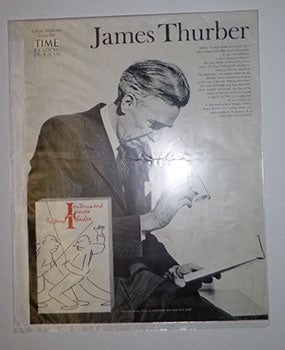 Item #16-4693 Original poster with photograph of James Thurber for an edition of "Lanterns and...