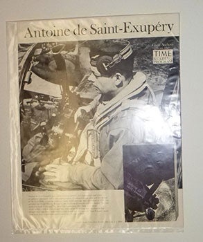 Item #16-4694 Original poster with photograph of Pierre Antoine de Saint-Exupery for an edition...
