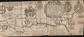 Item #16-4737 The inland passage by water most secure from danger... Map from Somersetshire to the Thames mouth and beyond with ships. First edition of the Map. Thomas Baskerville, Thomas Baskervile, Roger Lestrange, 1616 – 1704.
