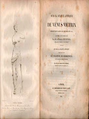 Item #16-4745 Sur la statue antique de V&eacute;nus Victrix : d&eacute;couverte dans l'&icirc;le de Milo en...