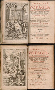 L'utilité des voyages, qui concerne la connoissance des medailles, inscriptions, statues, dieux lares, peintures anciennes, et les bas reliefs, pierres precieuses et gravées, cachets, talismans, anneaux, manuscrits, langues, & autres choses remarquables. Et l'avantage que la recherche de toutes ces antiquitez procure aux sçavans. Avec un memoire de quelques observations generales qu'on peut faire pour ne pas voyager inutilement....Enrichis de plusieurs figures en taille douce. Original printing.