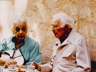 Item #16-4760 Original photographs of Marc Chagall and his wife Vava at the Café de la Place,...