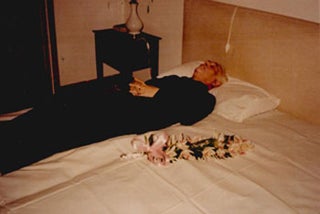 Item #16-4762 Photograph of Marc Chagall on his deathbed. Full body. Alain Cinquini, Marc Chagall