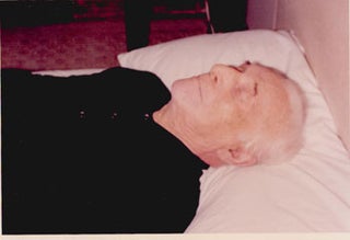 Item #16-4763 Photograph of Marc Chagall on his deathbed. Close up of head. Alain Cinquini, Marc...