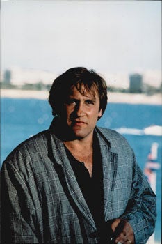 Item #16-4786 Original large format color photograph of Gérard Depardieu at Cannes. Alain...
