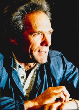 Item #16-4788 Original large format close-up color photograph of Clint Eastwood at Cannes. Alain...