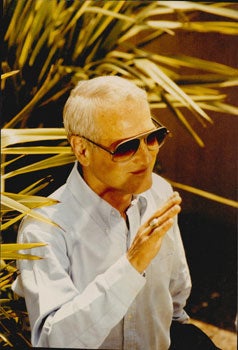 Item #16-4796 Original large format close-up color photograph of Paul Newman at Cannes. Alain...