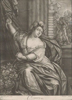 Item #16-4853 Cleopatra with the snakes. First edition, from an old Spanish collection of original Baroque engravings. Jan Brouwer, after Eurymedon, 1652 - 1688.
