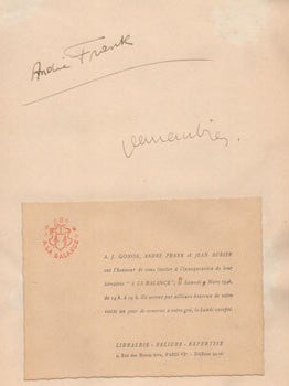 Item #16-4918 Livre d'or of the Librairie "A la Balance," 2 rue des Beaux-Arts, Paris. Original...