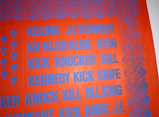 Killing J. F. Kennedy. Ku-klux-klan. Keen Kick Knocker Kill Kennedy KIck Knife Kidnapping Knocker Knock Kill M.L. King Killer R.Kennedy Keepsake Kick Knife..... First edition of the French poster.