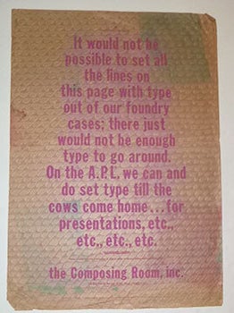 Item #16-4925 Franklin Gothic Extra Condensed. .... First edition of the poster. printer Ajiro...