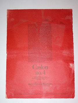 Item #16-4930 Caslon no. 4 .... First edition of the poster. The Composing Room Inc, Whitehead...