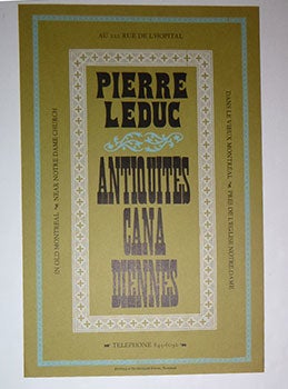 Item #16-4933 Pierre Luduc. Antiquites Canadiennes in Old Montreal. Dans le vieux Montreal. First...