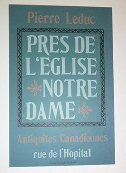Item #16-4936 Pierre Luduc., Pres de l'Eglise Notre Dame. Antiquites Canadiennes. First edition...