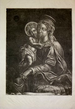 Item #16-4958 Madonna and Child with penetrating eyes. First edition, from an old Spanish collection of original Baroque engravings. Johann Ulrich Biberger.