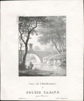 Item #16-4959 Vue de l'Ombronne à Poggio Cajano près Florence. First edition of the lithograph....