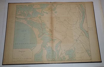 Item #16-5044 Carte de le Région de Badon et Lavignolle.1 Janvier 1920. Echelle de 1 à 20.000. First edition of the map of the Compagnie des Salins du Midi. Compagnie des Salins du Midi.