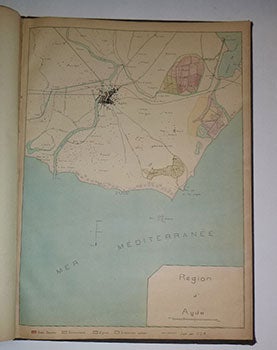 Item #16-5048 Carte de le Région d'Agde. 1 Janvier 1920. Echelle de 1 à 20.000. First edition...