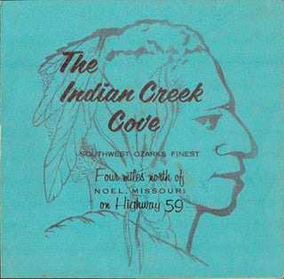 Item #16-5122 Menu for the Indian Creek Cove, Southwest Ozarks Finest. Indian Creek Cove