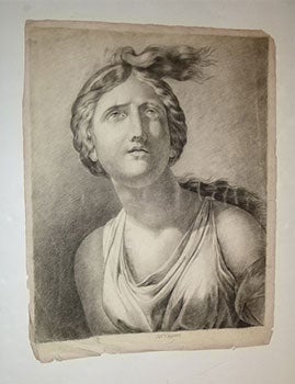 Item #16-5147 Portrait of Antigone. Original lithograph. Nineteenth Century French Romantic...