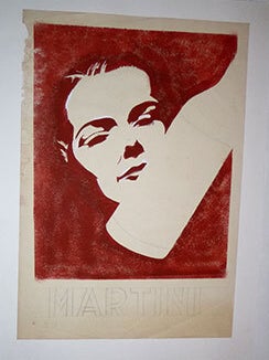 Item #16-5151 Maquette for a Maritini Vermouth poster.I. Original drawing. Martini Vermouth Artist