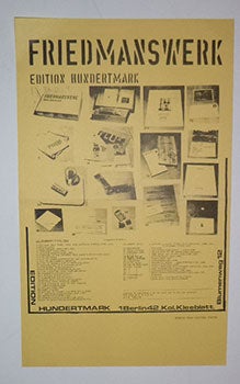 Item #16-5192 Friedmanswerk, Edition Hundertmark. First edition of the fp[rospectus. Ken...