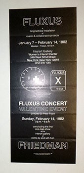 Item #16-5205 Fluxus; a biographical installation. First edition of the poster. Ken Friedman,...