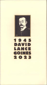 Item #16-5214 Program for David Lance Goines 1945-2023 Memorial Service. David Lance Goines
