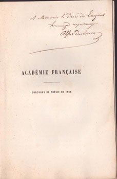 Des Essarts, Alfred (1811-1893) - Acadmie Franaise. Concours de Posie de 1856. Les Restes de Saint Augustin Rapports  Hippone, Pome Par Alfred Des Essarts. First Edition, Signed
