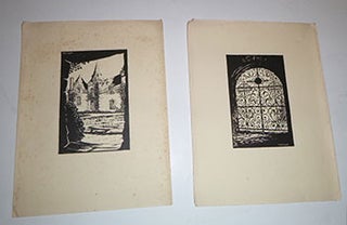 Item #16-5252 A suite of linocuts of Manor houses. Victor Yvangot, born 1893