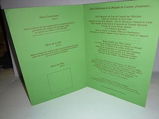 Item #16-5340 Menu for Auberge du Grand Cerf, Monchenot (Reims). First edition. Alain and...