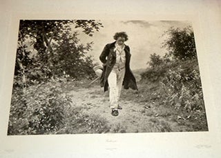 Item #16-5342 Portrait of Ludwig van Beethoven - Walking In Nature. Beethoven beim Spaziergang...